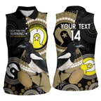 Custom AFL Collingwood NAIDOC Week Women Sleeveless Polo Shirt Keep The Fire Burning Indigenous Art