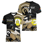 Custom AFL Collingwood NAIDOC Week Women V-Neck T-Shirt Keep The Fire Burning Indigenous Art