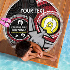 Custom AFL Essendon NAIDOC Week Beach Blanket Keep The Fire Burning Indigenous Art