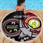Custom AFL Essendon NAIDOC Week Beach Blanket Keep The Fire Burning Indigenous Art