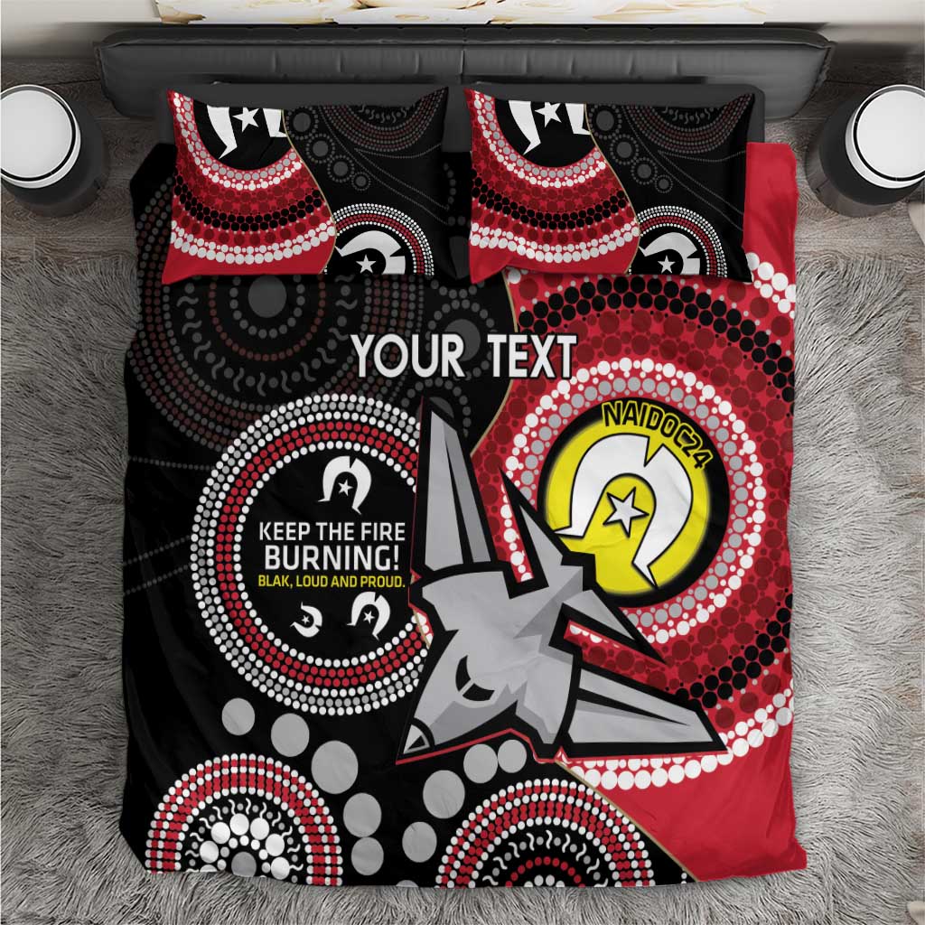 Custom AFL Essendon NAIDOC Week Bedding Set Keep The Fire Burning Indigenous Art