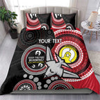Custom AFL Essendon NAIDOC Week Bedding Set Keep The Fire Burning Indigenous Art