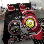 Custom AFL Essendon NAIDOC Week Bedding Set Keep The Fire Burning Indigenous Art