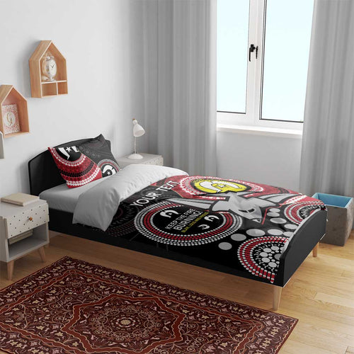 Custom AFL Essendon NAIDOC Week Bedding Set Keep The Fire Burning Indigenous Art