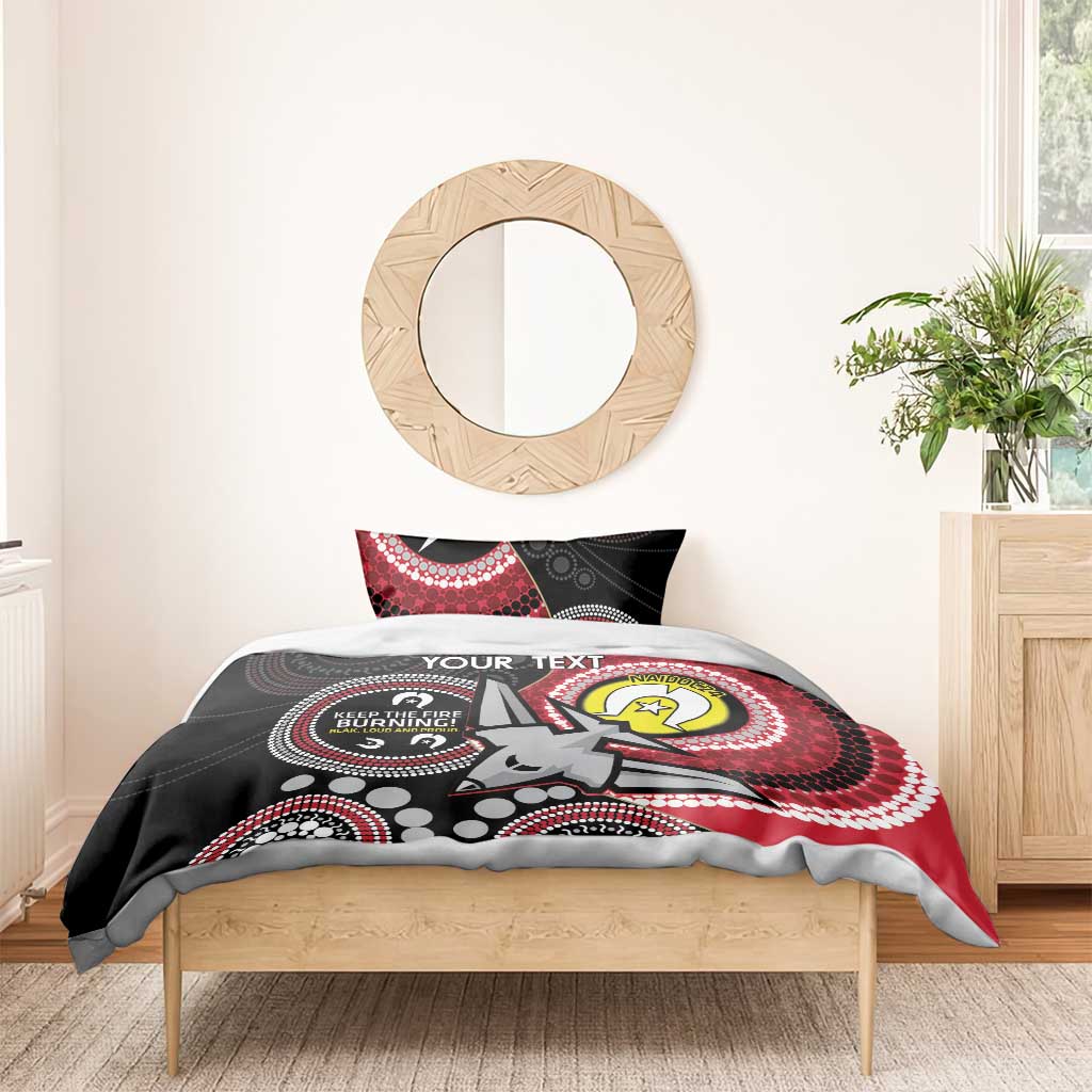 Custom AFL Essendon NAIDOC Week Bedding Set Keep The Fire Burning Indigenous Art