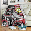 Custom AFL Essendon NAIDOC Week Blanket Keep The Fire Burning Indigenous Art