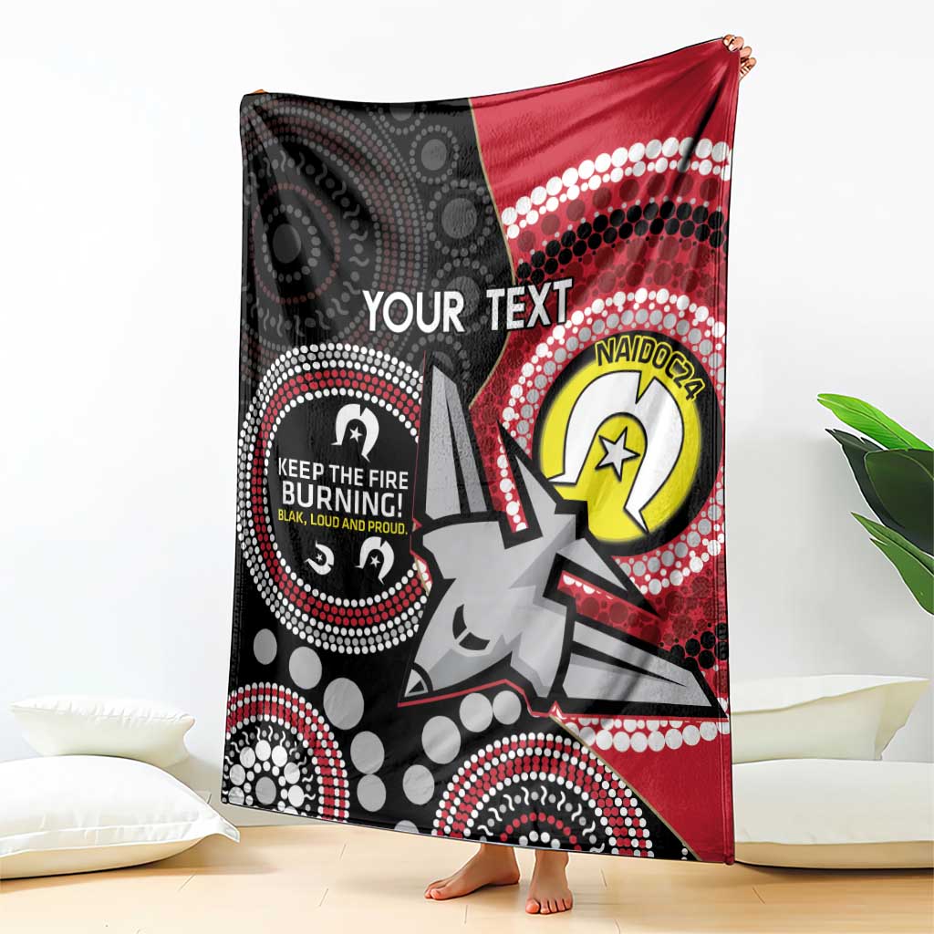 Custom AFL Essendon NAIDOC Week Blanket Keep The Fire Burning Indigenous Art