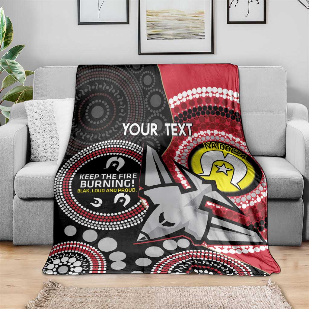 Custom AFL Essendon NAIDOC Week Blanket Keep The Fire Burning Indigenous Art