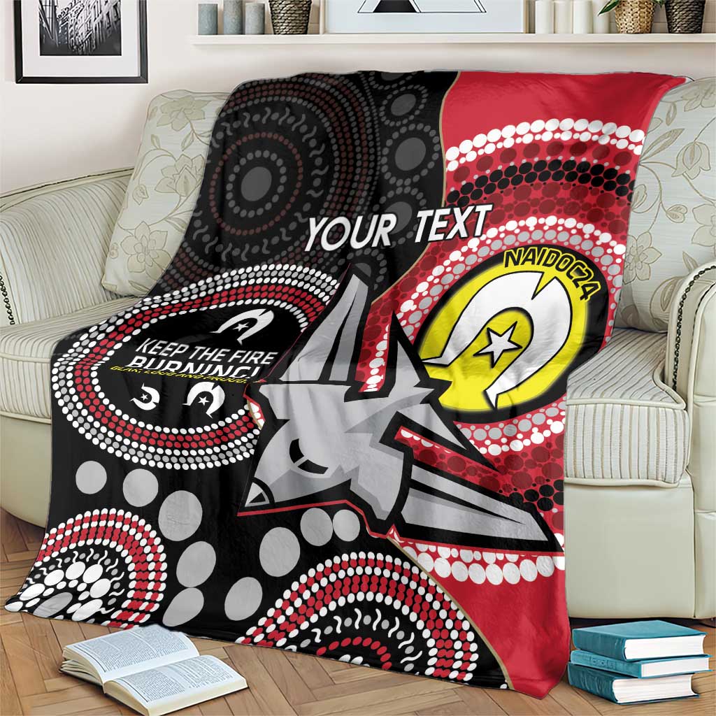 Custom AFL Essendon NAIDOC Week Blanket Keep The Fire Burning Indigenous Art