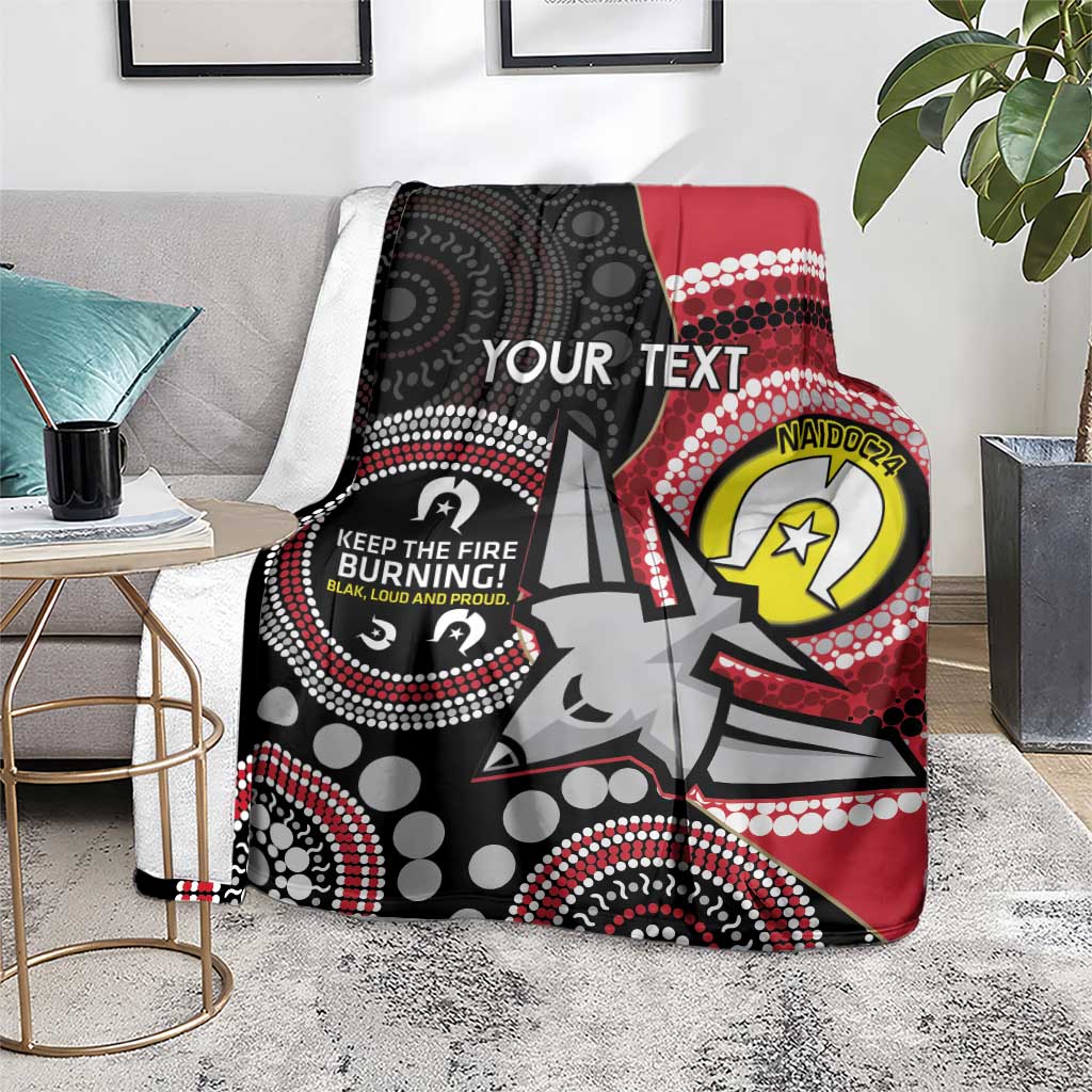 Custom AFL Essendon NAIDOC Week Blanket Keep The Fire Burning Indigenous Art