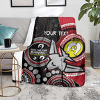 Custom AFL Essendon NAIDOC Week Blanket Keep The Fire Burning Indigenous Art