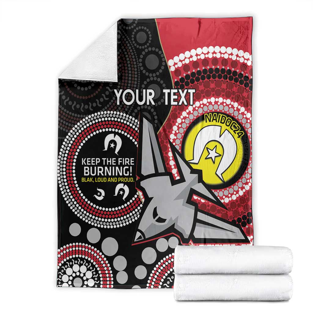 Custom AFL Essendon NAIDOC Week Blanket Keep The Fire Burning Indigenous Art