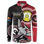 Custom AFL Essendon NAIDOC Week Button Sweatshirt Keep The Fire Burning Indigenous Art