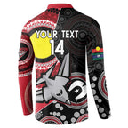 Custom AFL Essendon NAIDOC Week Button Sweatshirt Keep The Fire Burning Indigenous Art