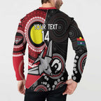 Custom AFL Essendon NAIDOC Week Button Sweatshirt Keep The Fire Burning Indigenous Art