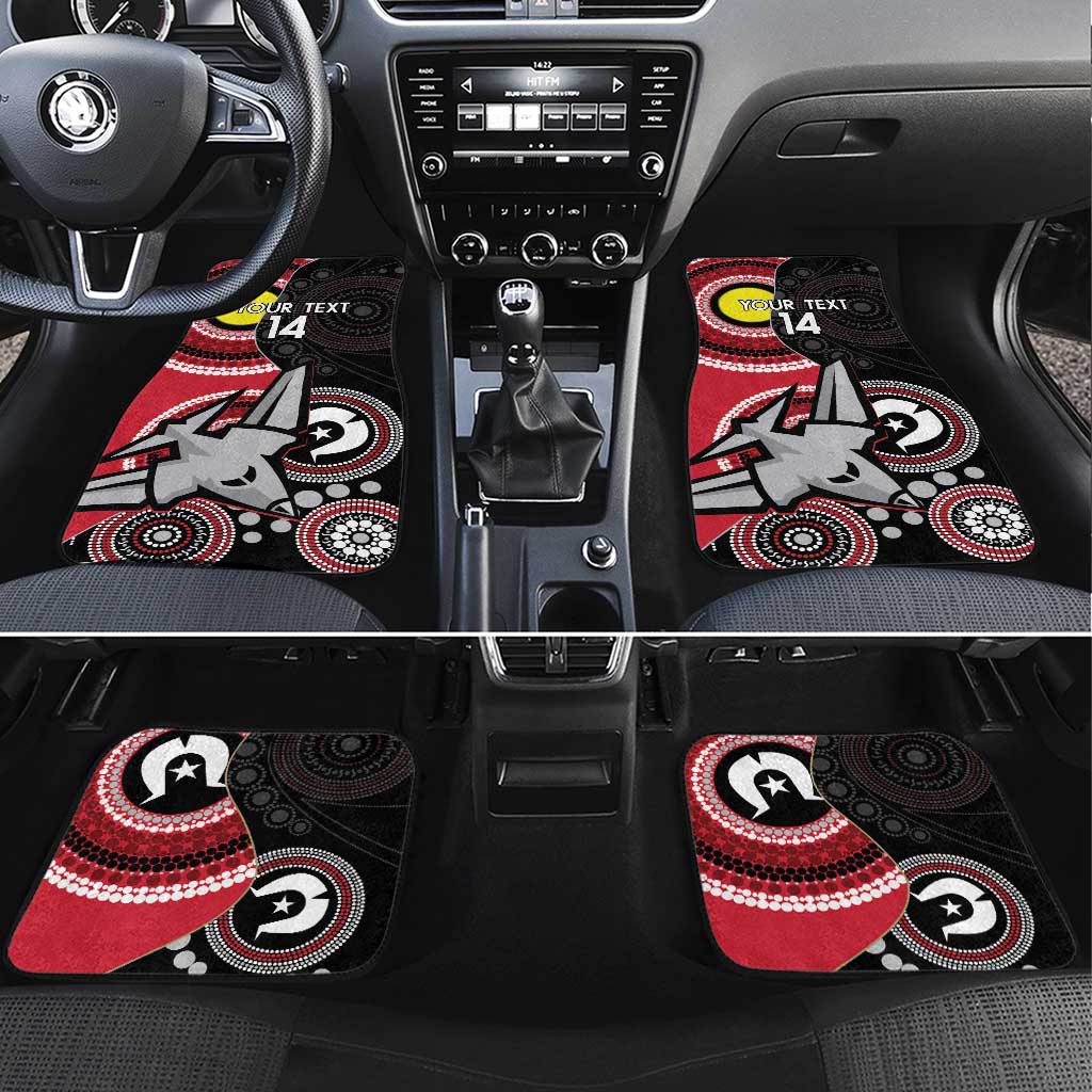 Custom AFL Essendon NAIDOC Week Car Mats Keep The Fire Burning Indigenous Art