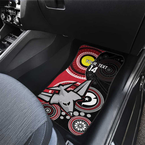 Custom AFL Essendon NAIDOC Week Car Mats Keep The Fire Burning Indigenous Art