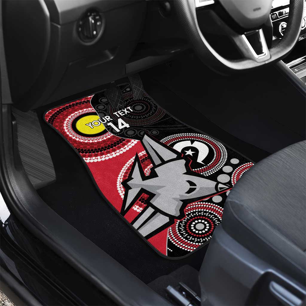 Custom AFL Essendon NAIDOC Week Car Mats Keep The Fire Burning Indigenous Art