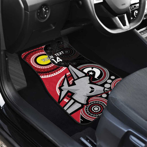 Custom AFL Essendon NAIDOC Week Car Mats Keep The Fire Burning Indigenous Art