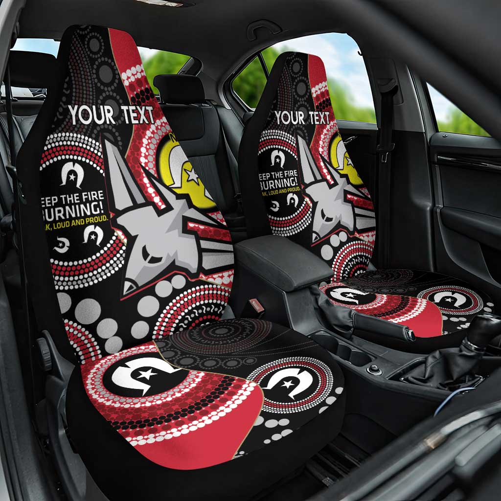 Custom AFL Essendon NAIDOC Week Car Seat Cover Keep The Fire Burning Indigenous Art