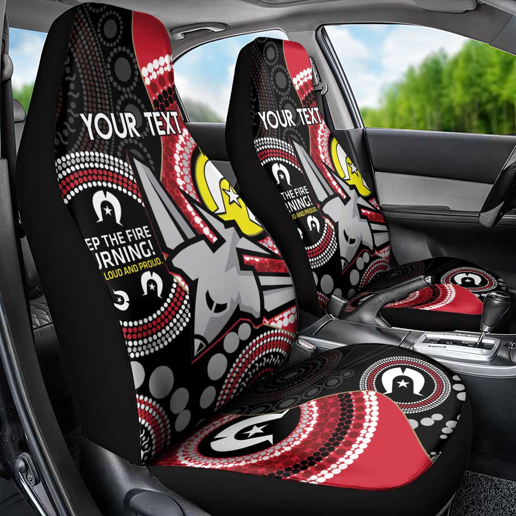 Custom AFL Essendon NAIDOC Week Car Seat Cover Keep The Fire Burning Indigenous Art