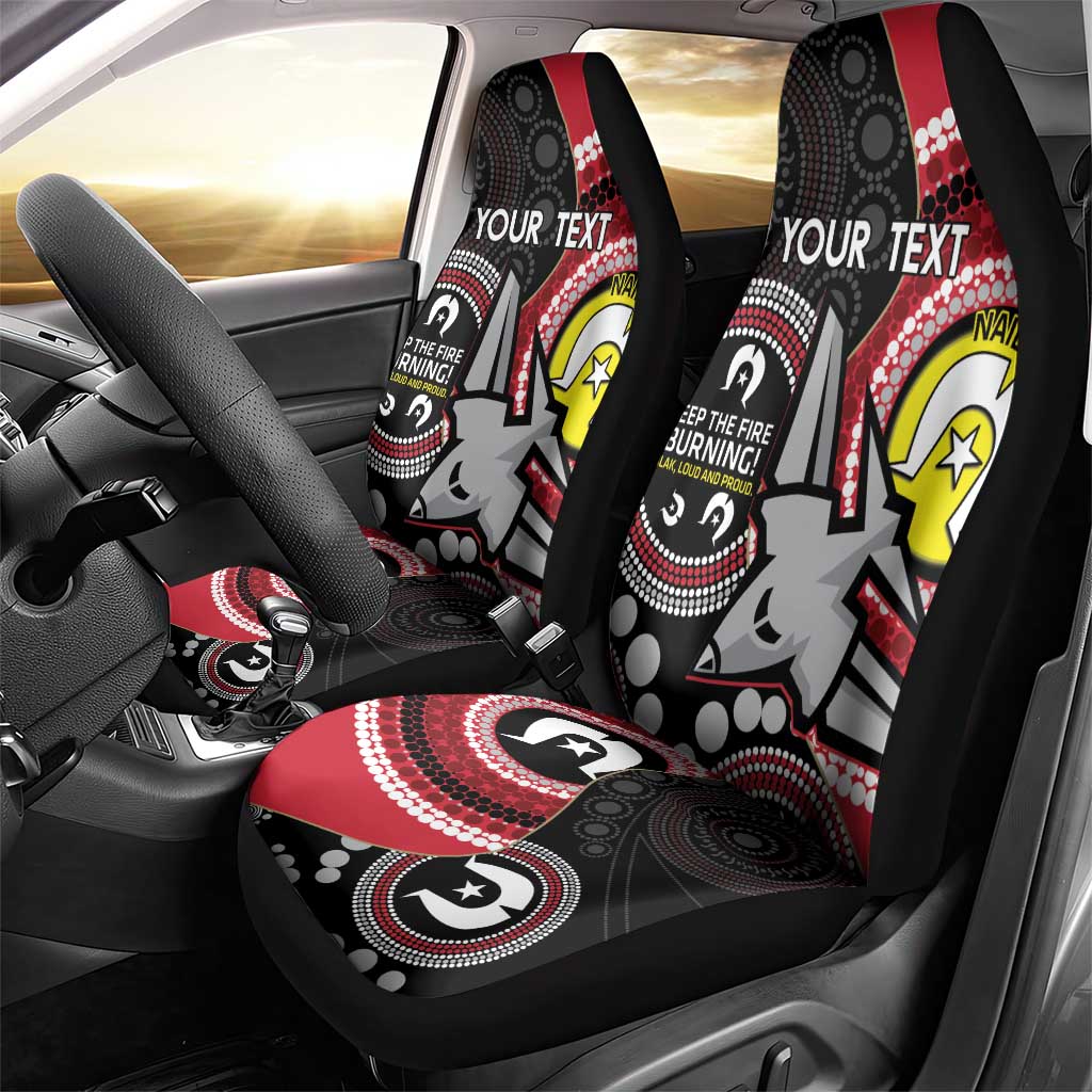 Custom AFL Essendon NAIDOC Week Car Seat Cover Keep The Fire Burning Indigenous Art