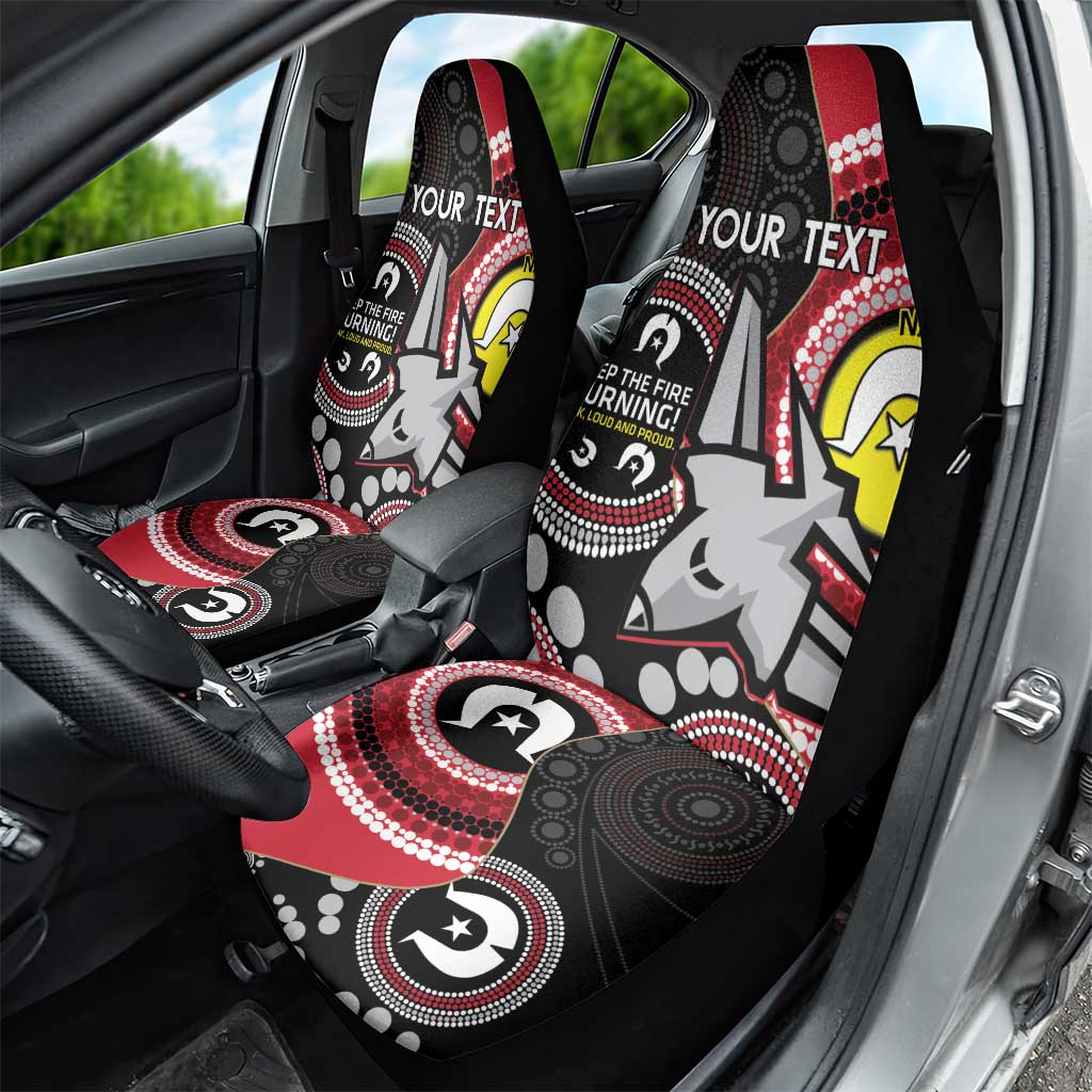 Custom AFL Essendon NAIDOC Week Car Seat Cover Keep The Fire Burning Indigenous Art