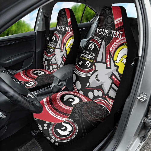 Custom AFL Essendon NAIDOC Week Car Seat Cover Keep The Fire Burning Indigenous Art