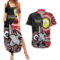 Custom AFL Essendon NAIDOC Week Couples Matching Summer Maxi Dress and Hawaiian Shirt Keep The Fire Burning Indigenous Art
