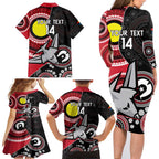 Custom AFL Essendon NAIDOC Week Family Matching Long Sleeve Bodycon Dress and Hawaiian Shirt Keep The Fire Burning Indigenous Art