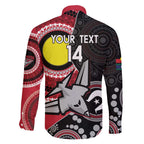 Custom AFL Essendon NAIDOC Week Family Matching Long Sleeve Bodycon Dress and Hawaiian Shirt Keep The Fire Burning Indigenous Art