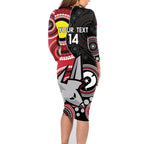 Custom AFL Essendon NAIDOC Week Family Matching Long Sleeve Bodycon Dress and Hawaiian Shirt Keep The Fire Burning Indigenous Art