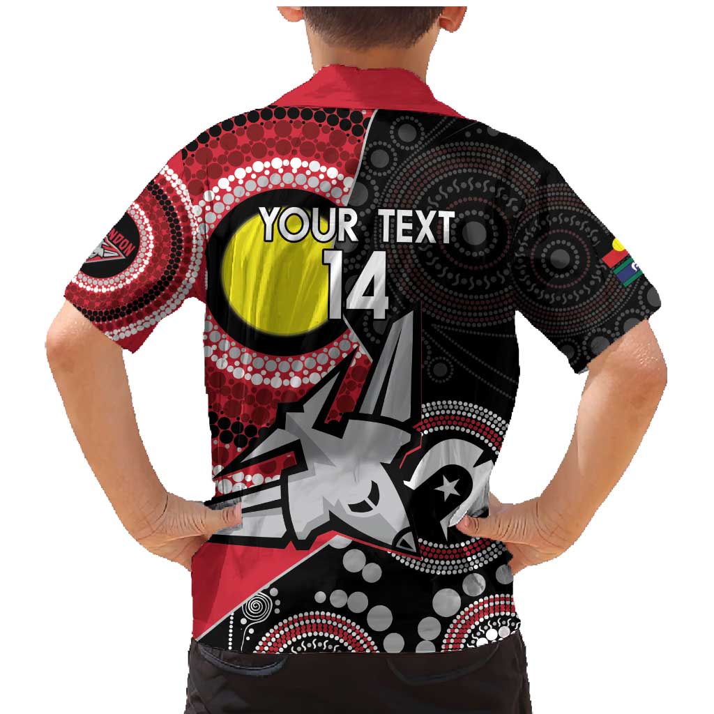 Custom AFL Essendon NAIDOC Week Family Matching Mermaid Dress and Hawaiian Shirt Keep The Fire Burning Indigenous Art
