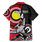 Custom AFL Essendon NAIDOC Week Family Matching Mermaid Dress and Hawaiian Shirt Keep The Fire Burning Indigenous Art