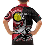 Custom AFL Essendon NAIDOC Week Family Matching Off The Shoulder Long Sleeve Dress and Hawaiian Shirt Keep The Fire Burning Indigenous Art