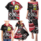 Custom AFL Essendon NAIDOC Week Family Matching Puletasi and Hawaiian Shirt Keep The Fire Burning Indigenous Art
