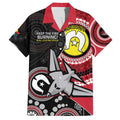 Custom AFL Essendon NAIDOC Week Family Matching Short Sleeve Bodycon Dress and Hawaiian Shirt Keep The Fire Burning Indigenous Art