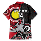 Custom AFL Essendon NAIDOC Week Family Matching Short Sleeve Bodycon Dress and Hawaiian Shirt Keep The Fire Burning Indigenous Art