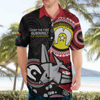 Custom AFL Essendon NAIDOC Week Hawaiian Shirt Keep The Fire Burning Indigenous Art