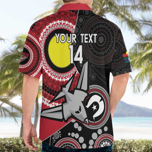 Custom AFL Essendon NAIDOC Week Hawaiian Shirt Keep The Fire Burning Indigenous Art