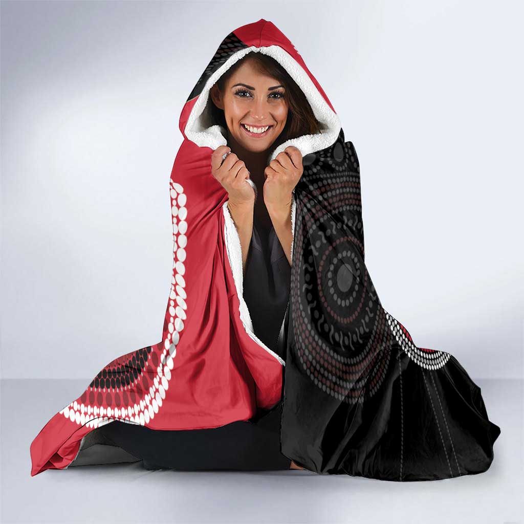 Custom AFL Essendon NAIDOC Week Hooded Blanket Keep The Fire Burning Indigenous Art