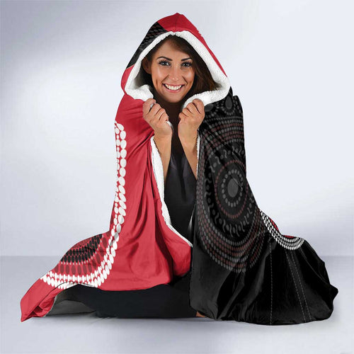 Custom AFL Essendon NAIDOC Week Hooded Blanket Keep The Fire Burning Indigenous Art