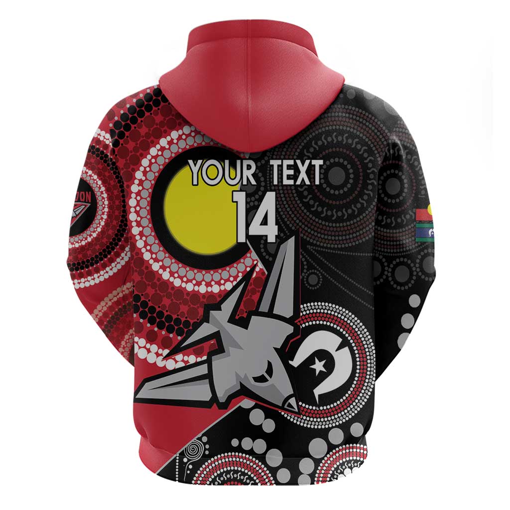 Custom AFL Essendon NAIDOC Week Hoodie Keep The Fire Burning Indigenous Art