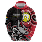 Custom AFL Essendon NAIDOC Week Hoodie Keep The Fire Burning Indigenous Art