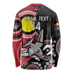 Custom AFL Essendon NAIDOC Week Long Sleeve Shirt Keep The Fire Burning Indigenous Art