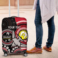 Custom AFL Essendon NAIDOC Week Luggage Cover Keep The Fire Burning Indigenous Art