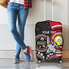 Custom AFL Essendon NAIDOC Week Luggage Cover Keep The Fire Burning Indigenous Art