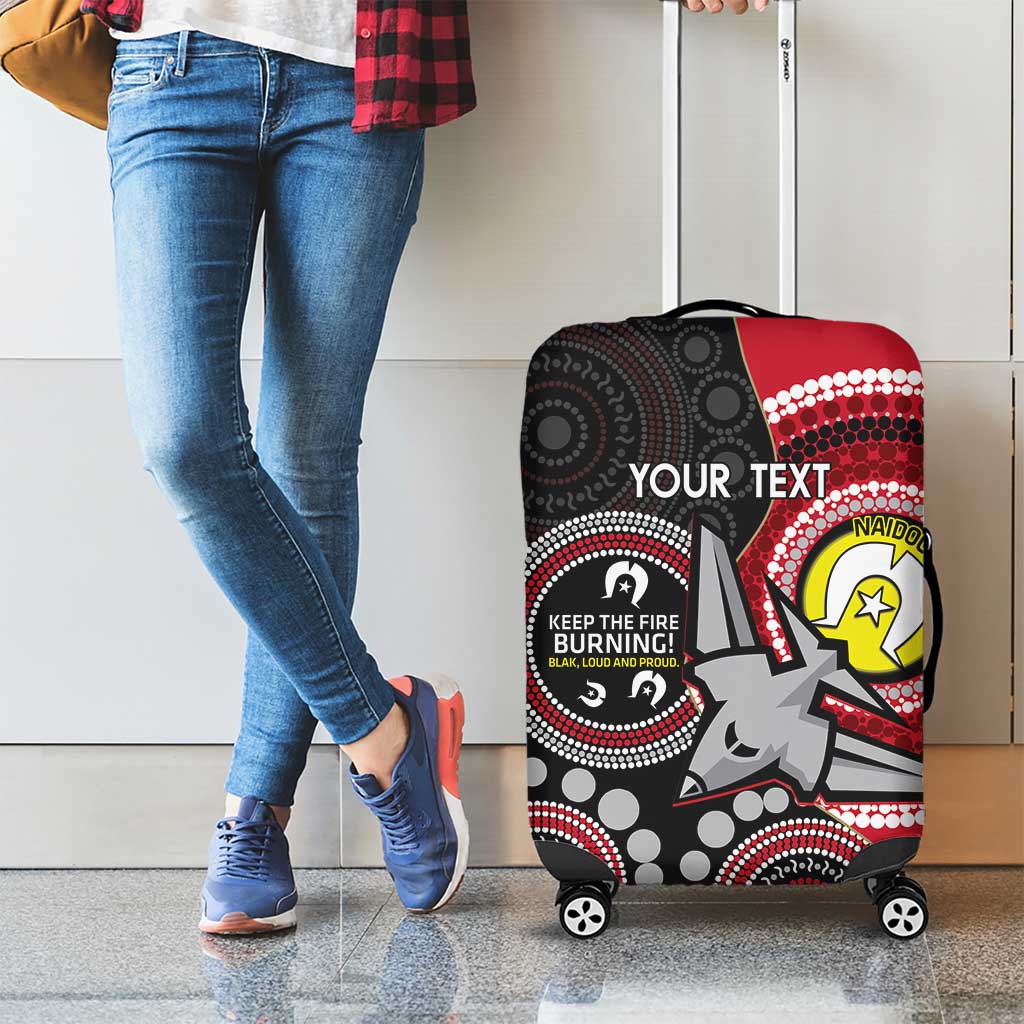 Custom AFL Essendon NAIDOC Week Luggage Cover Keep The Fire Burning Indigenous Art