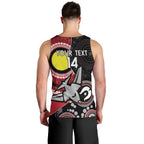 Custom AFL Essendon NAIDOC Week Men Tank Top Keep The Fire Burning Indigenous Art
