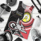 Custom AFL Essendon NAIDOC Week Men Tank Top Keep The Fire Burning Indigenous Art